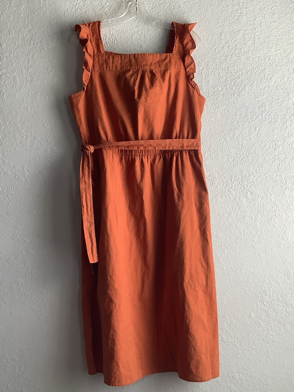 Universal Thread Rust Orange Ruffle Strap Midi Dress
